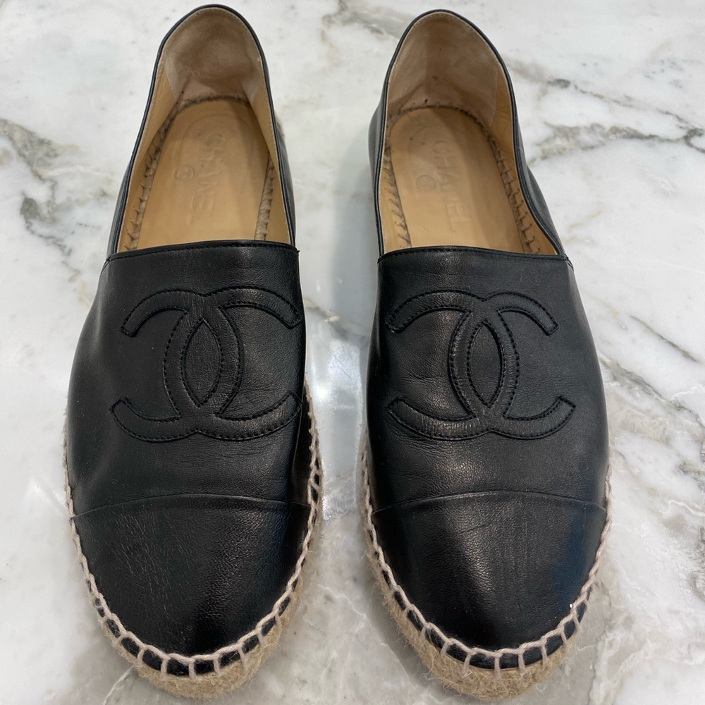 Lambskin Chanel Espadrilles black